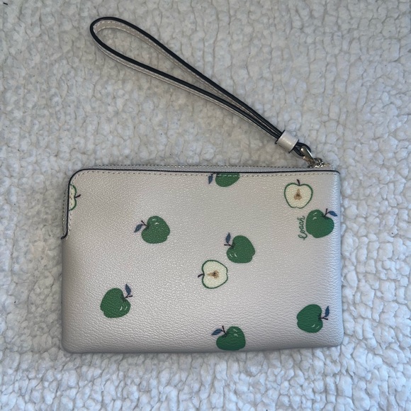 Coach Green Apple Leather Wristlet - Picture 2 of 3